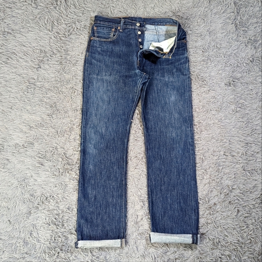 501 Levi's Jeans Women's 32x32 Dark Wash Original Straight Leg Denim Button Fly